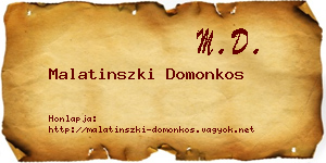 Malatinszki Domonkos névjegykártya